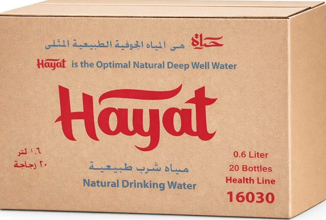 حياة مياه كرتونة 600مل 20قطعة