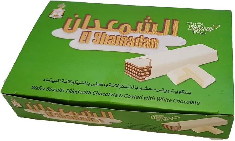 الشمعدان الاخضر بسكويت ويفر ومغطى بالشيكولاتة البيضاء (ع*6)