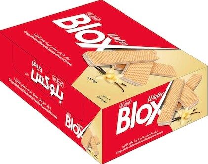 بلوكس ويفر نباتى محشو كريمة فانيليا 24جم (ع*12)
