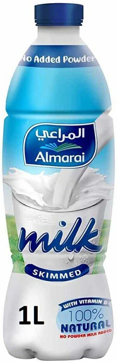 المراعى حليب خالى الدسم بلاستيك 1لتر