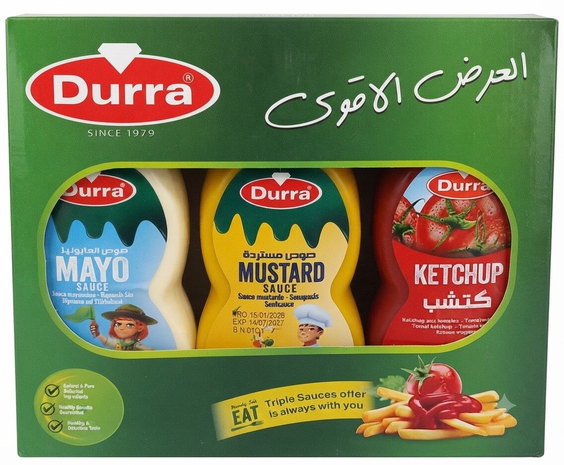 درة عرض كاتشب+مايونيز+مستطردة  3*1