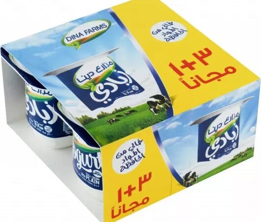 مزارع دينا زبادى طبيعى105جم 3+1قطعة