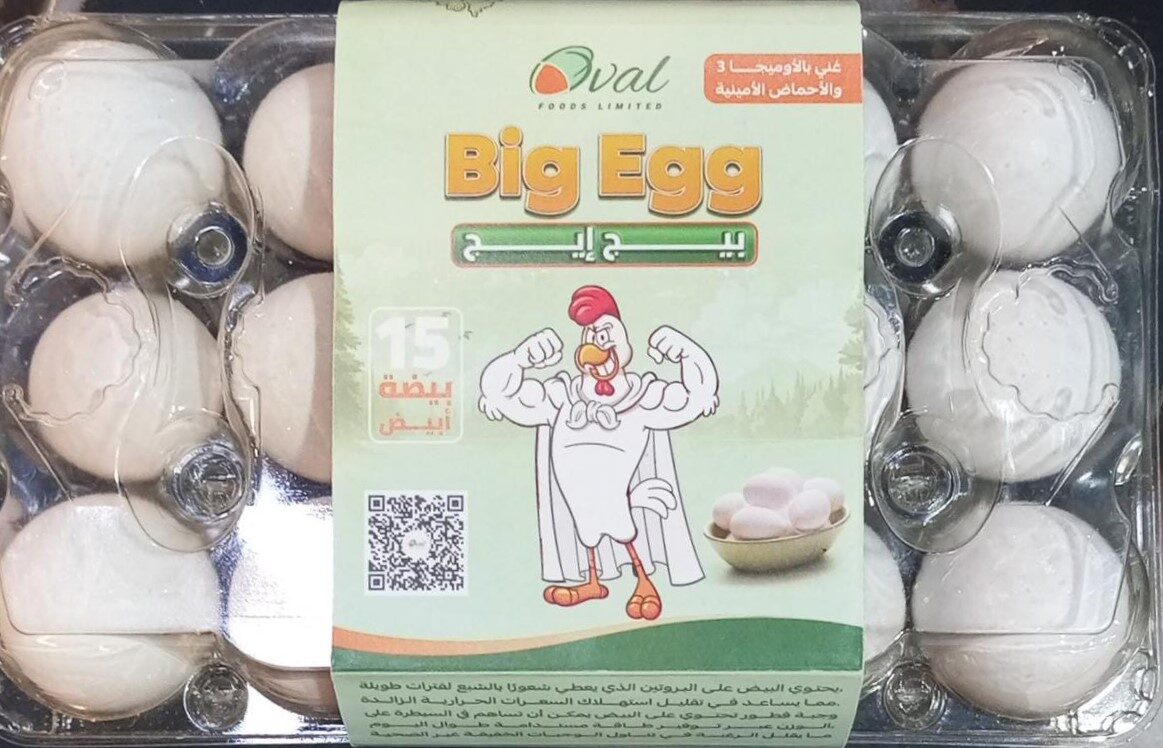 اوفال  بيض ابيض 15ق بلاستيك ( بيج ايج )