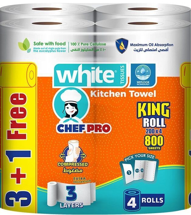 وايت مطبخ شيف برو مضغوط 4رول