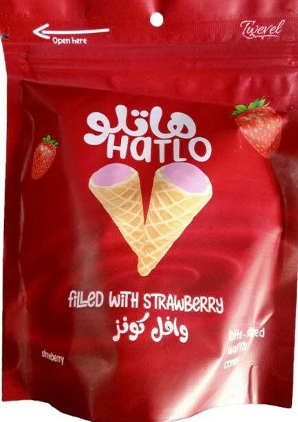 هاتلو وافل كونو فراولة 100جم