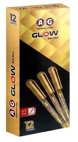 قلم جاف هندى اسود AG GLOW ع*12