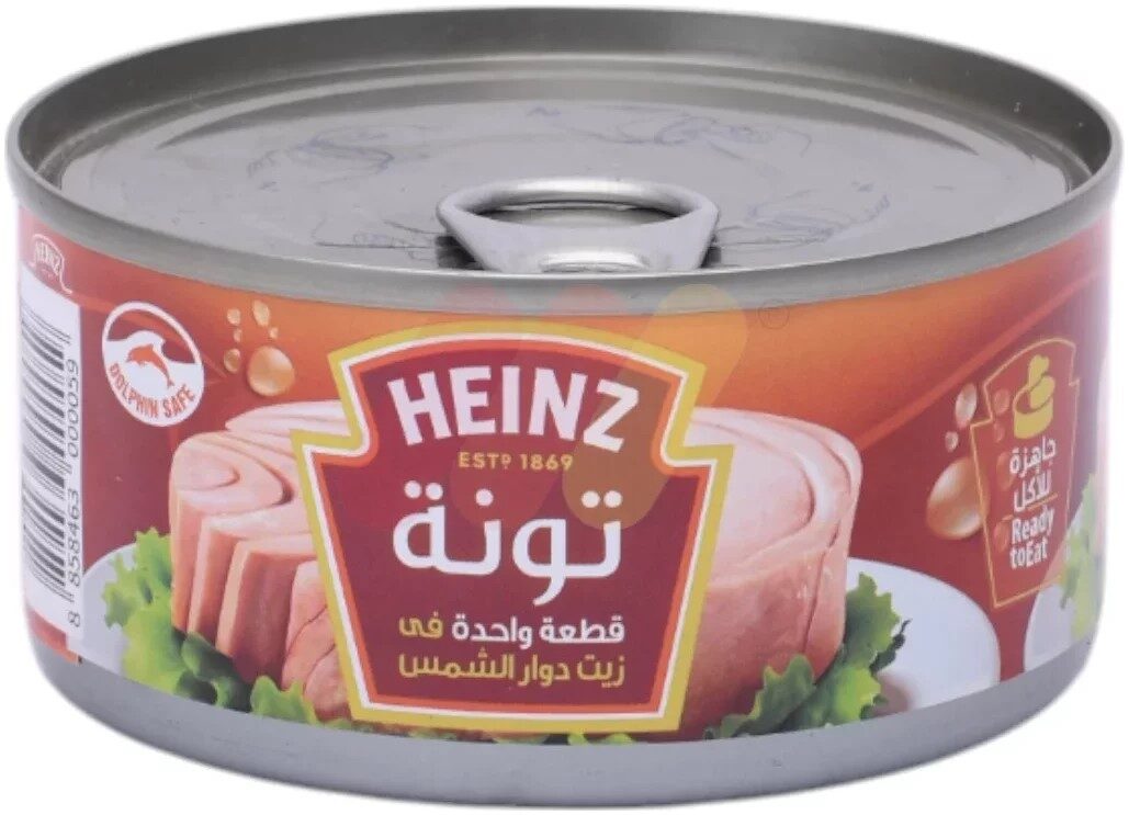 هاينز تونة قطعة واحدة فى زيت دوار الشمس 185جم