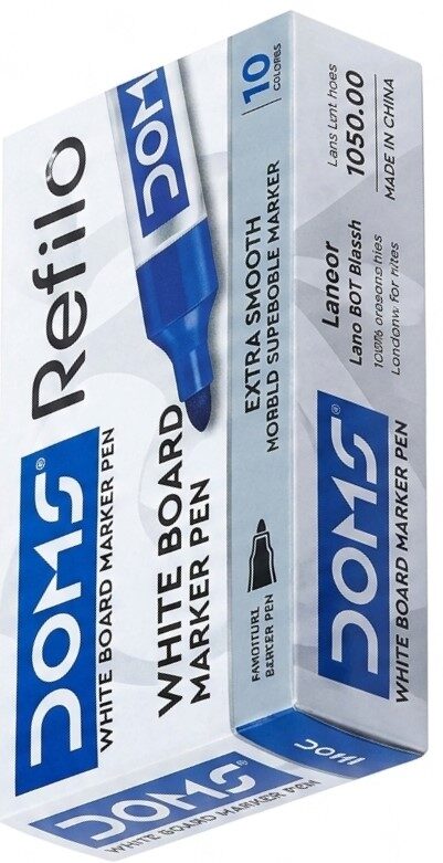 قلم سبورة ازرق DOMS INXTEN 80828 (ع*12)